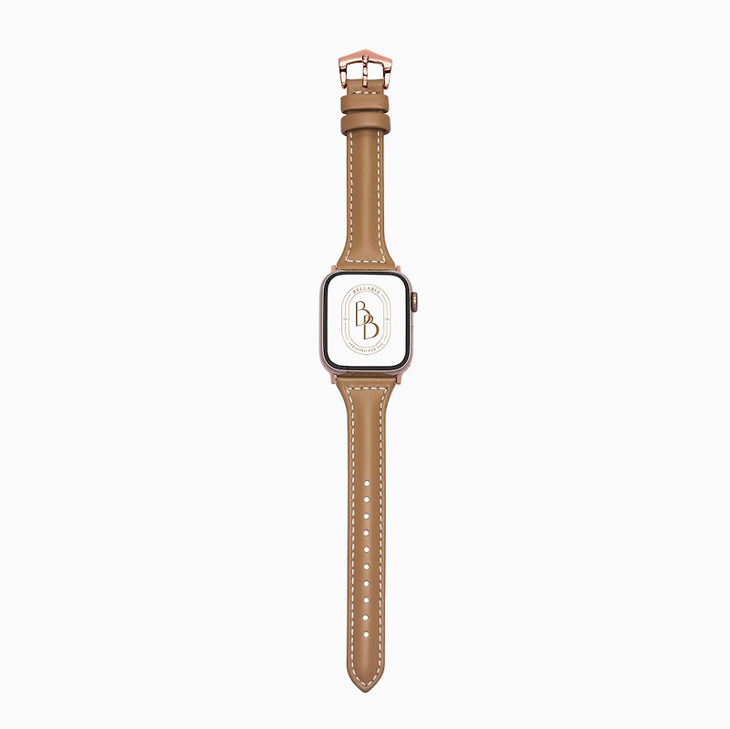 Apple Watch Women's Preserve Light Brown Leather Strap S8/7/6/5/4/3/2/1/SE - Watchbands - Genuine Leather Khaki