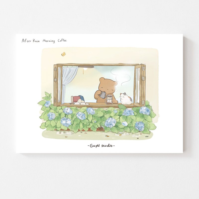 Postcard Poster 07 After Rain Morning Coffee I 2022 collection - 卡片/明信片 - 紙 白色