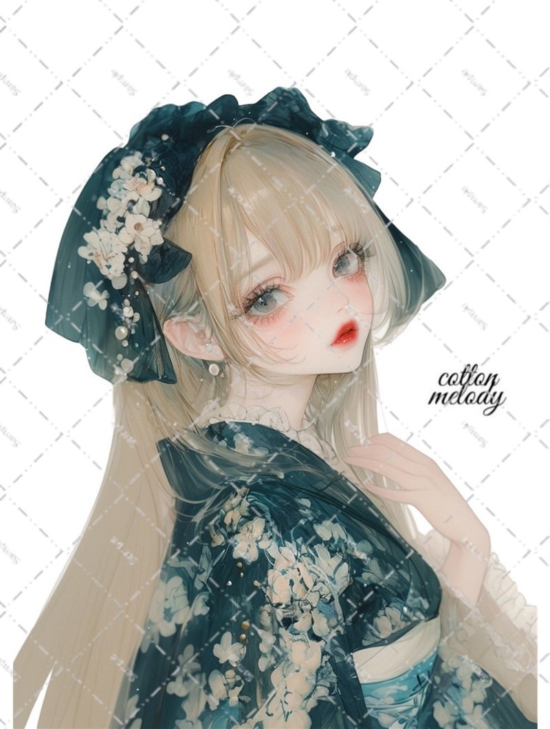 original sticker no.5792 人物ステッカー オリジナルステッカー 人物ステッカー 女の子ステッカー オリジナル人物ステッカー - 貼紙 - 紙 