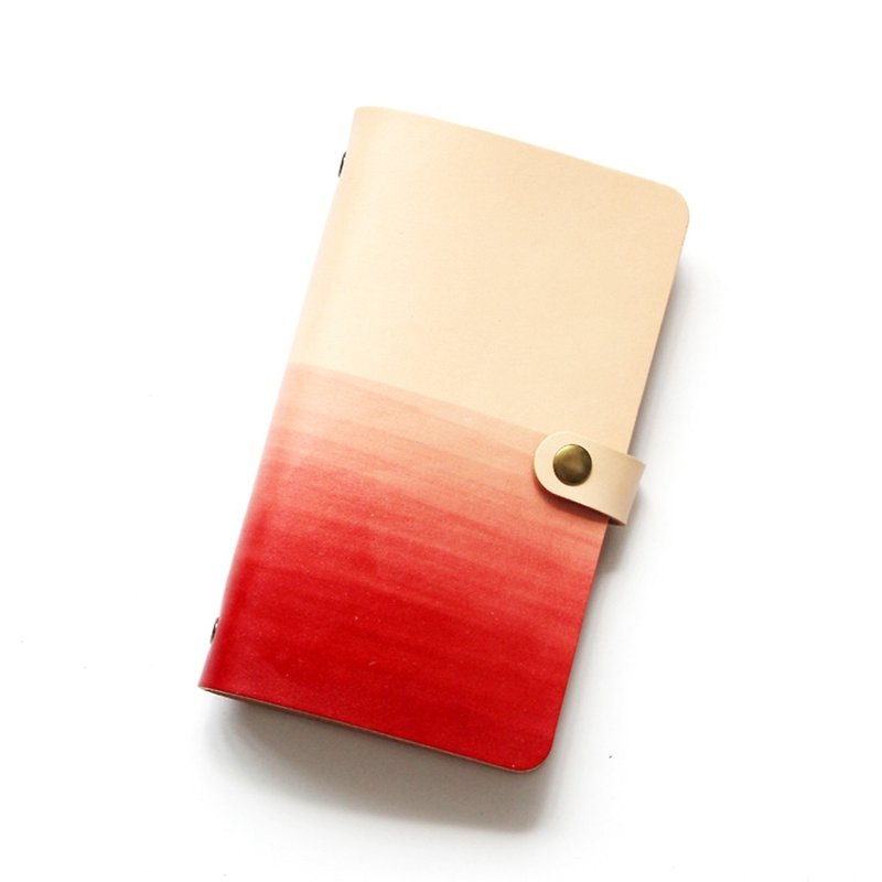 留白紅色A6 牛皮本子日記本記事本創意活頁本 皮革筆記本手帳本 - 筆記簿/手帳 - 真皮 紅色