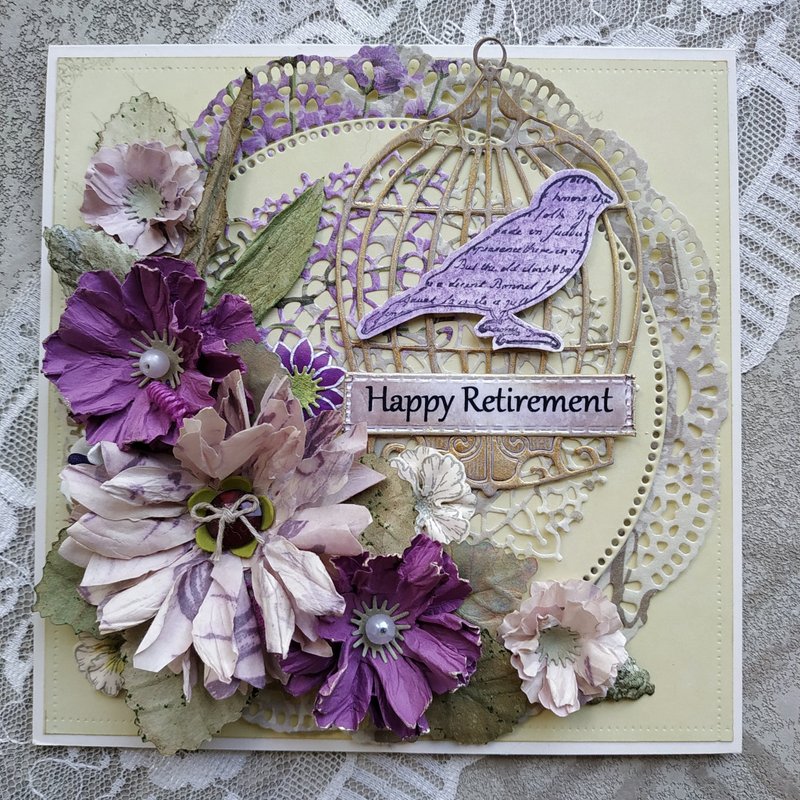 Personalised retirement card for mum sister, for a colleague, teacher with bird - 卡片/明信片 - 紙 多色