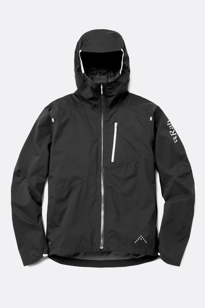 【Rab】Men's Downpour Trail Light Waterproof Jacket男 煤炭灰 - 運動上衣/排汗衫 - 聚酯纖維 黑色