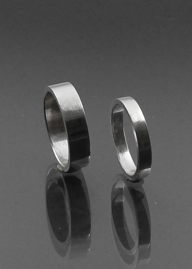 -Unique-Pair Ring / Ring Ring - แหวนคู่ - เงินแท้ สีเงิน