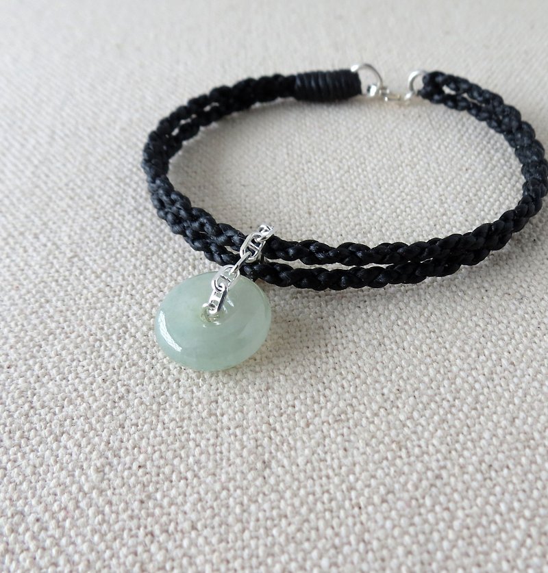 [Lucky ‧ Ping An] Nuo Bing Ping An Jade Silk Wax Bracelet*Four Strand Double Chain*Year - Bracelets - Other Metals Black