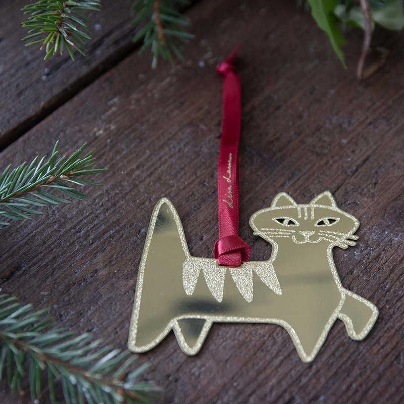 聖誕禮物推薦/Lisa Larson 經典貓咪 Felix 掛飾 - 擺飾/家飾品 - 銅/黃銅 