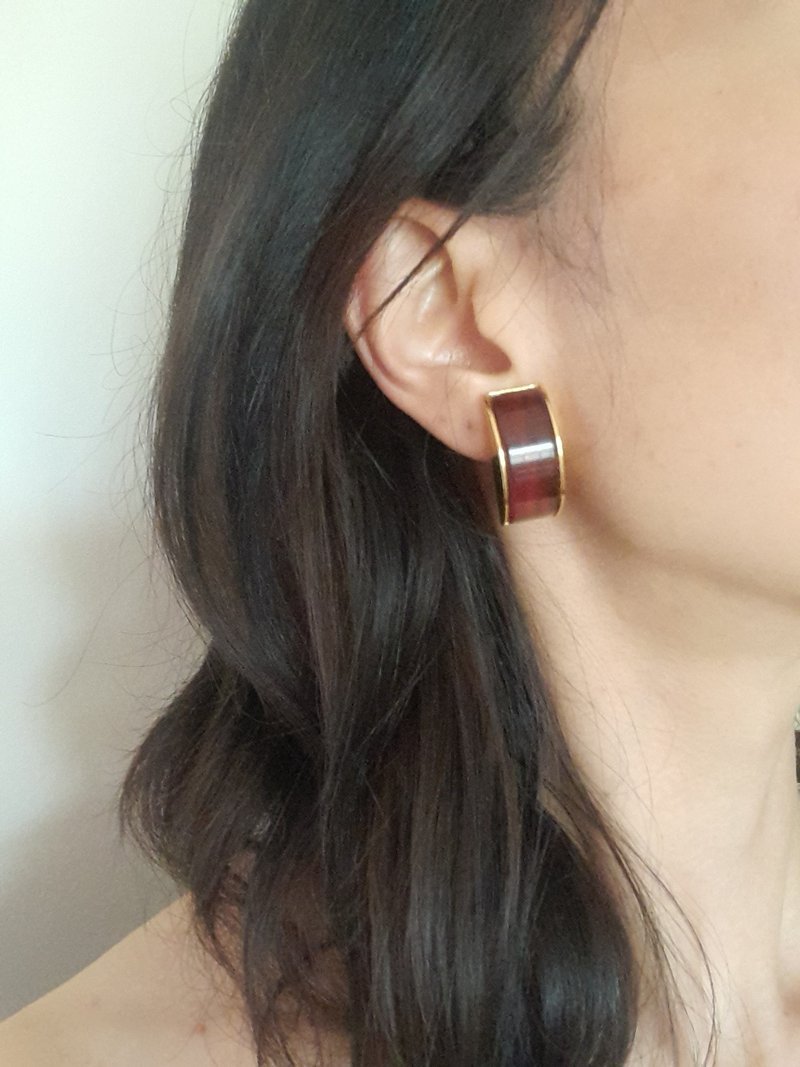 絕版罕見古馳GUCCI 1993年重要收藏年份金色夾式耳環 - 耳環/耳夾/耳骨夾 - 其他金屬 金色