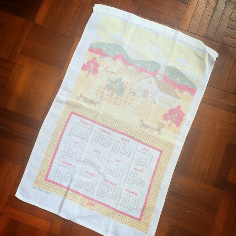 1982 美國早期布面月曆 sweet home - 其他 - 棉．麻 黃色