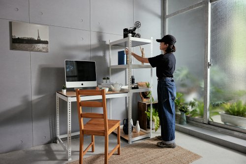 優米設計 臺灣製/優米/角鋼/桌子/工業風角鋼層架書桌 工作桌 角鋼桌