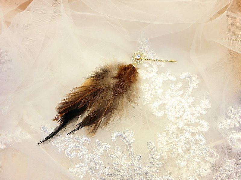 Feather ballet gem word folder-C0013-10 - Hair Accessories - Other Materials Multicolor