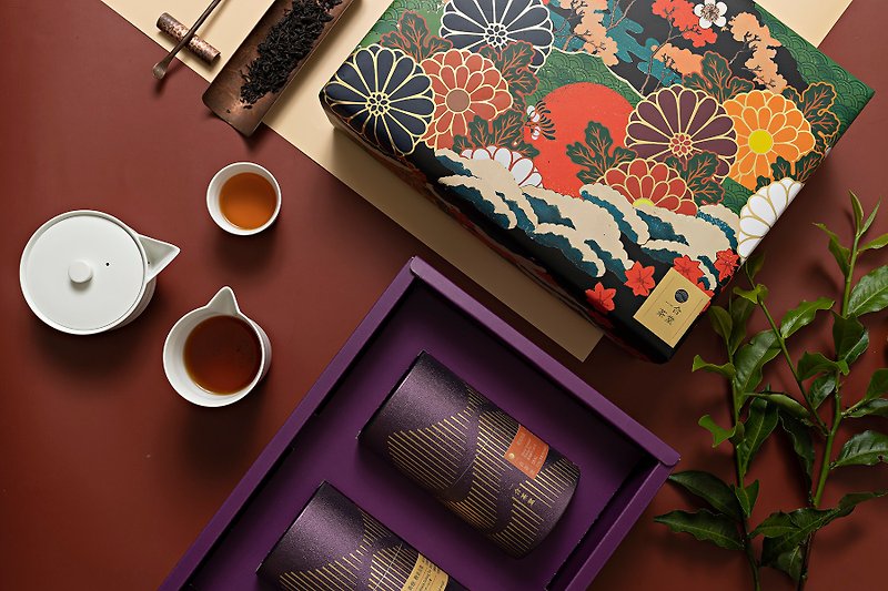 [You can choose the gift box cover] One-stop gift series-Flower Oolong gift box (Japanese chrysanthemum/plum) - ชา - พืช/ดอกไม้ สีแดง