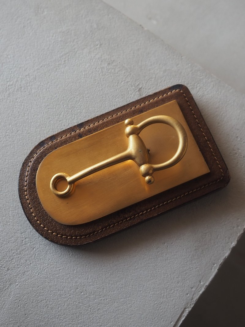 OLD GUCCI ホースビット ペーパーウェイト インテリア ブラウン オールドグッチ インテリア ヴィンテージ - 擺飾/家飾品 - 真皮 咖啡色