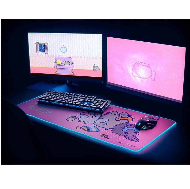 [Pangjimao] RGB dazzling magic mouse pad/Pusheen - Mouse Pads - Other Materials Multicolor