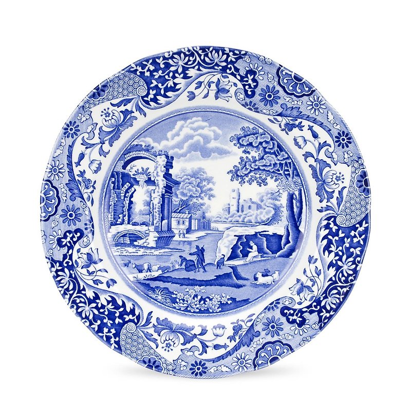 Spode Blue Italian 10 inch Dinner Plate - จานและถาด - เครื่องลายคราม สีน้ำเงิน
