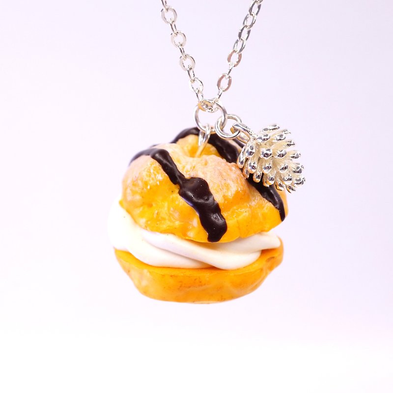 *Playful Design* Puff with Chocolate Sauce Necklace - Chokers - Clay Brown