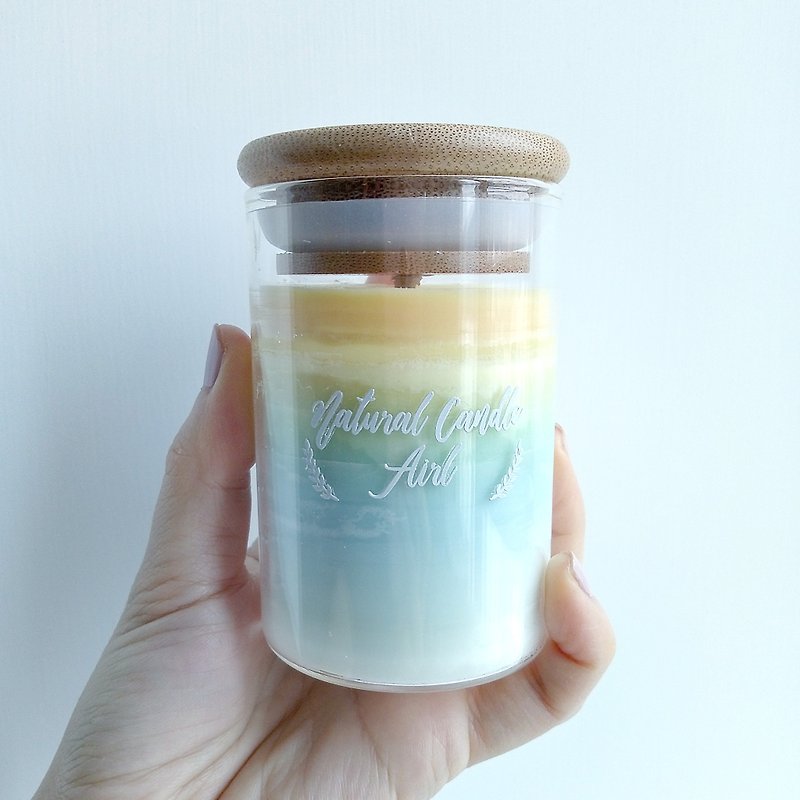 Yellow Sky & Ocean | Natural Soywax Candle | Lime&Lemon | gift - Candles & Candle Holders - Wax Yellow