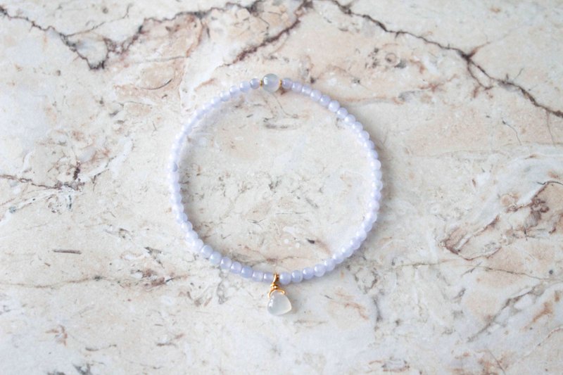 Journal-純天然A貨翡翠(緬甸玉)正冰粉紫羅蘭x999足金小米珠手鍊 - 手鍊/手環 - 寶石 