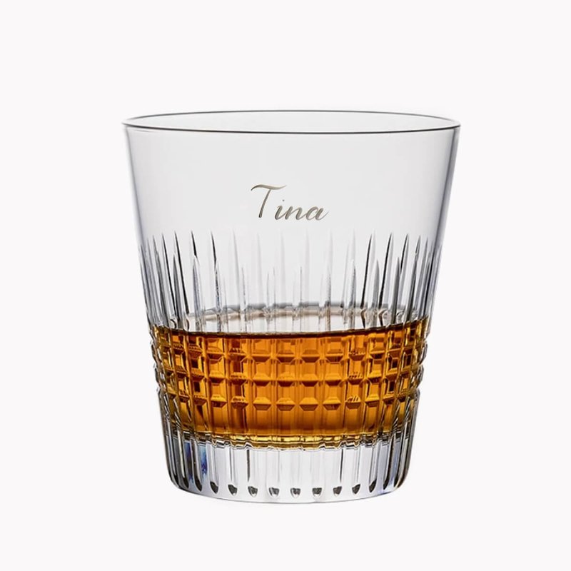 315cc [Japanese Toyo Sasaki] crystal pattern whiskey glass - Bar Glasses & Drinkware - Glass Transparent