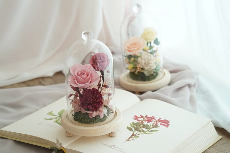 [Customized Gift] Dawn Eternal Flower Bell Jar Glass Jar Bell Jar Graduation Gift - Dried Flowers & Bouquets - Plants & Flowers Multicolor