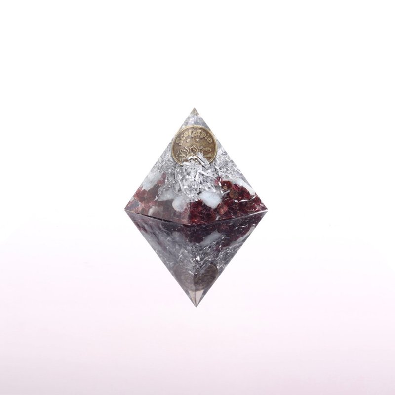 【情人節禮物】星座系列天蠍座金字塔-奧剛金字塔Orgonite奧根塔 - 擺飾/家飾品 - 半寶石 銀色