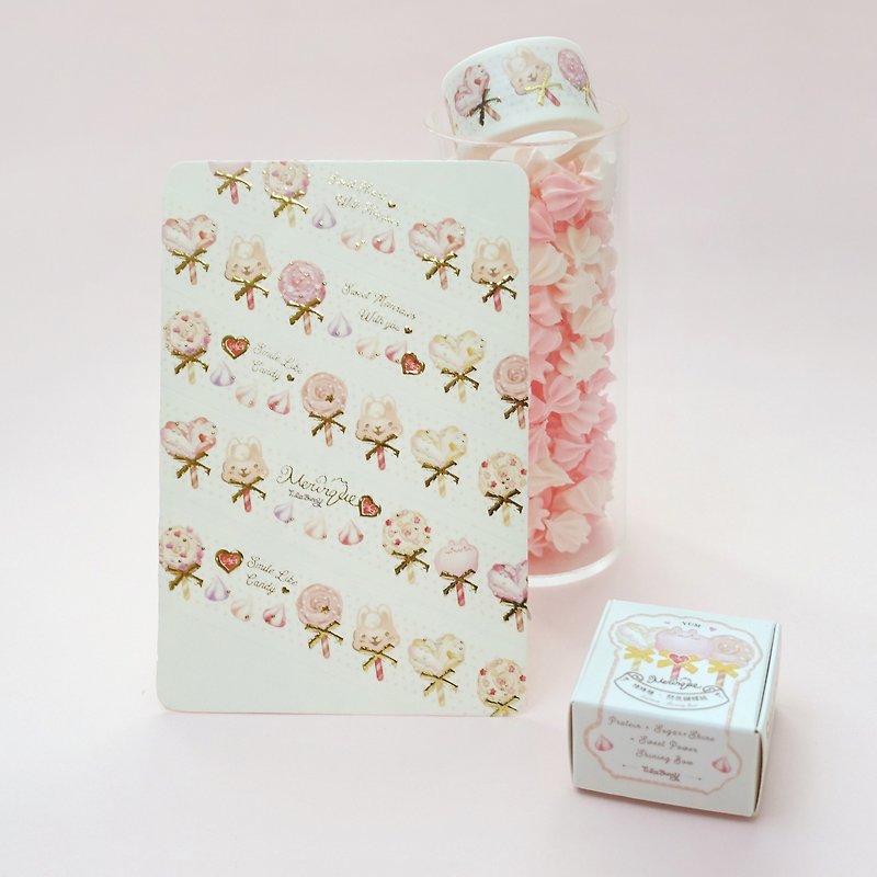 Bronzing Paper Tape Marlin Sugar Rabbit / Shiny Lollipop - Washi Tape - Paper Pink