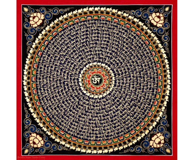 チベット密教 新品 1点物 》 手描き 曼荼羅 仏陀 六道輪廻 仏教 a2