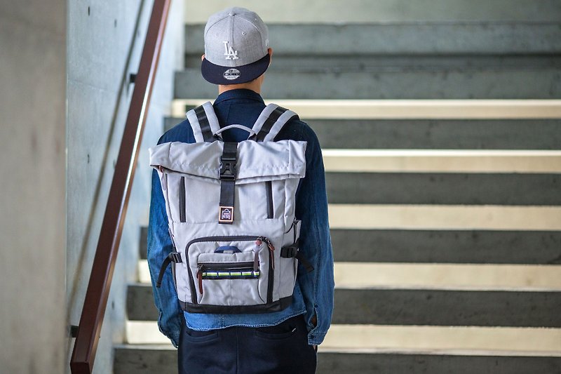 NESO can DIY bags [backpack-haze gray] - กระเป๋าเป้สะพายหลัง - เส้นใยสังเคราะห์ 