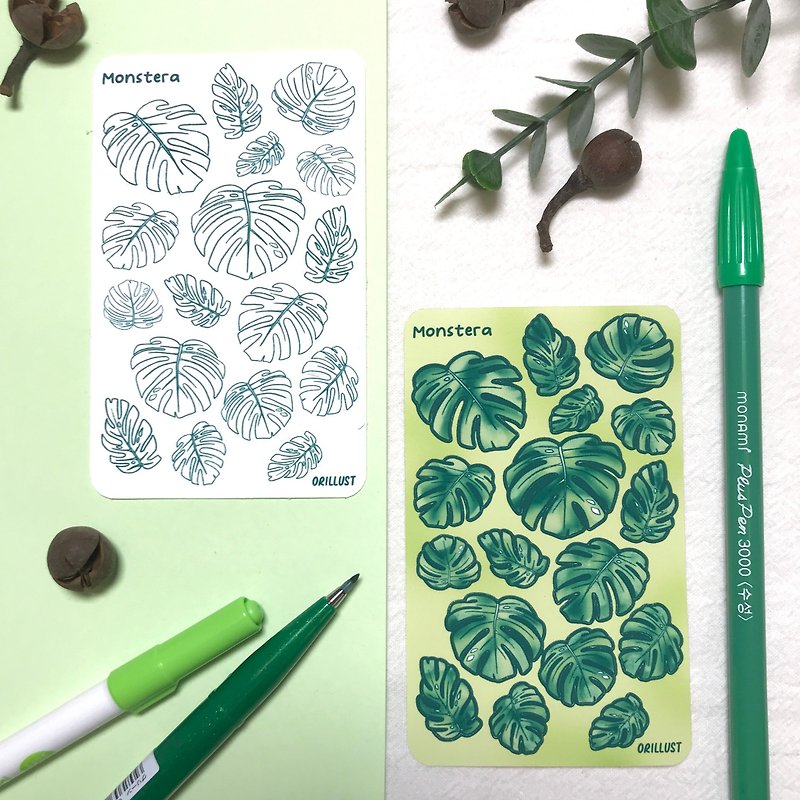 Monstera - Stickers - Other Materials Green