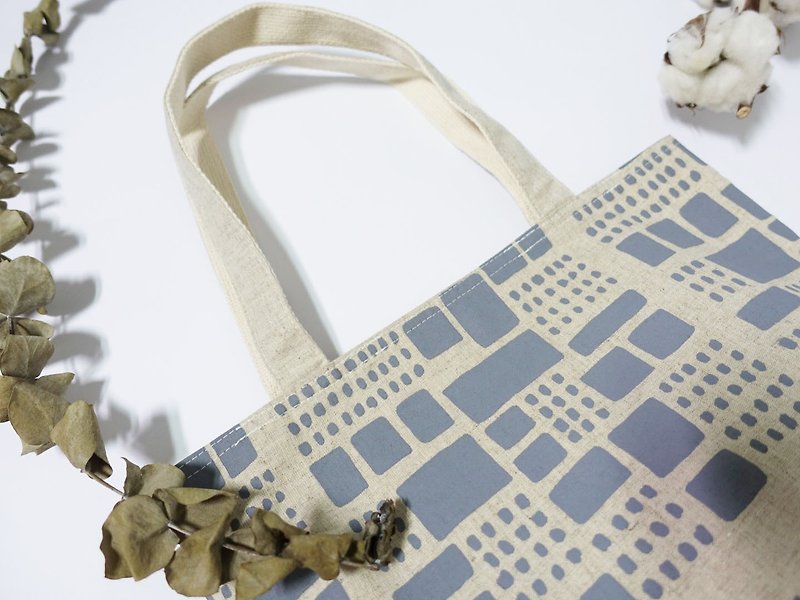 Screen printing Shoulder bag field gray - กระเป๋าแมสเซนเจอร์ - ผ้าฝ้าย/ผ้าลินิน สีเทา