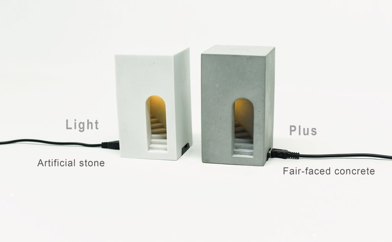 2 Glimmer- Light | handmade concrete desktop decor, table lamp, home decor, gift - Lighting - Other Materials Gray