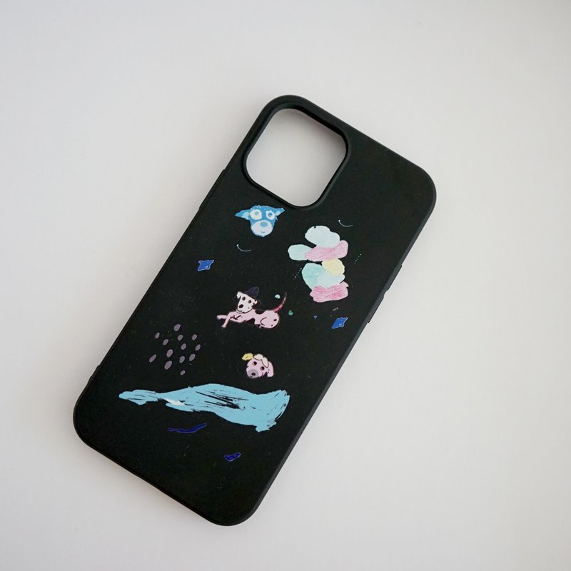 小狗海浪 質感印花手機軟殼iphone全系列 灰色 / 黑色 可使用掛繩 - 手機殼/手機套 - 橡膠 灰色