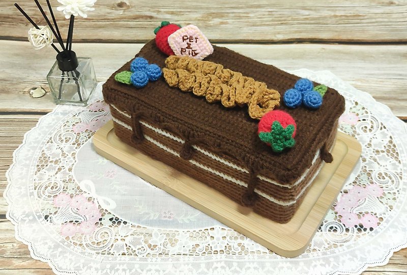 Chocolate Falls Cake - Handmade Tissue Box - Handmade | Crochet - Tissue Boxes - Cotton & Hemp Multicolor