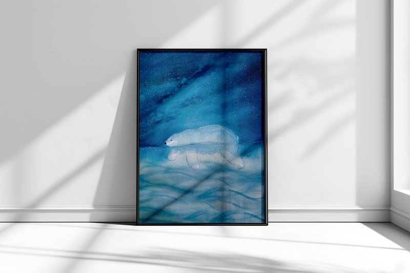 A4插畫海報 - Dear Ocean 親愛的海 - 海報/掛畫/掛布 - 紙 白色