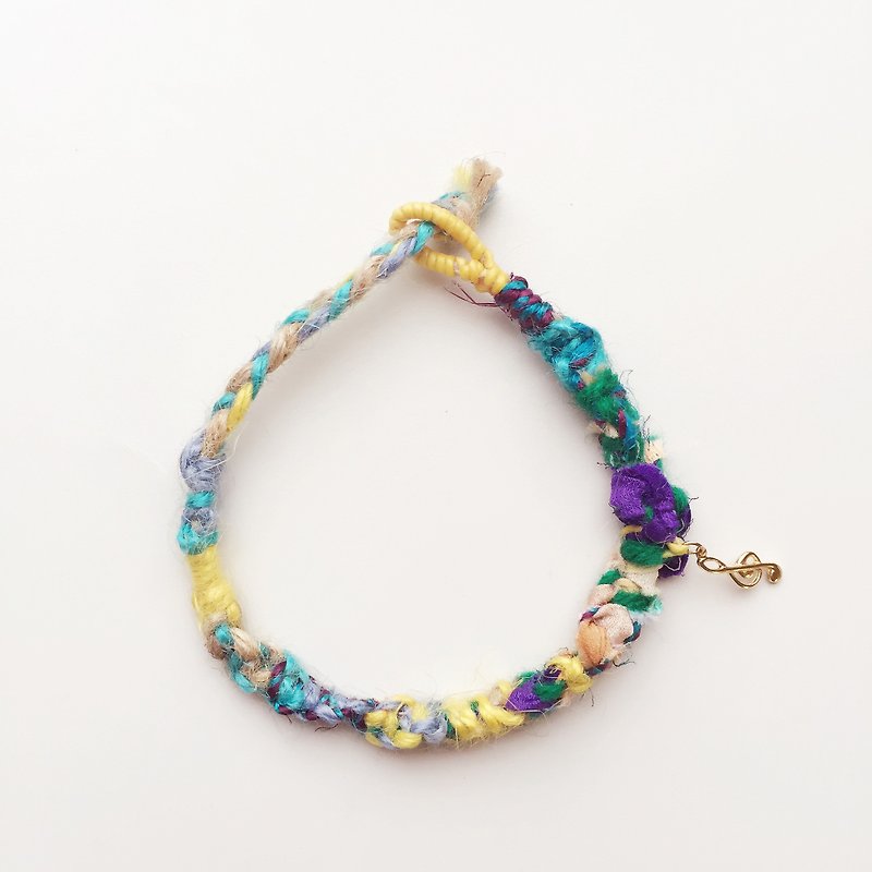 Koko Loves Dessert // weave stories bracelet - purple morning glory - Bracelets - Other Materials Purple