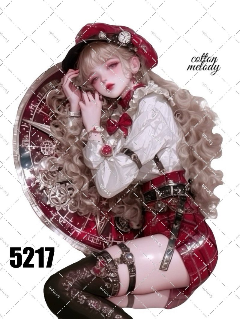 original sticker no.5217 人物ステッカー オリジナルステッカー オリジナル人物ステッカー 装飾ステッカー cotton melody - 貼紙 - 紙 