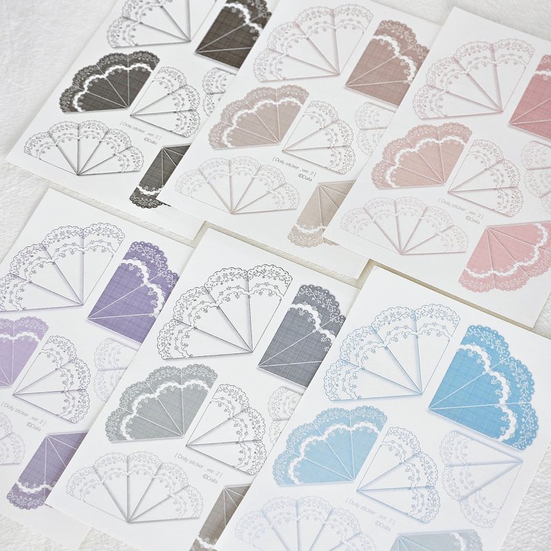 color doily sticker ver.2 - Stickers - Other Materials 