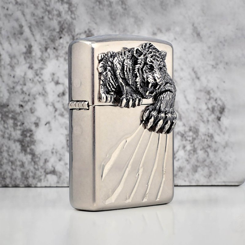 [ZIPPO Official Flagship Store] Split Claw Tiger Windproof Lighter ZA-1-76A - Other - Other Materials Silver