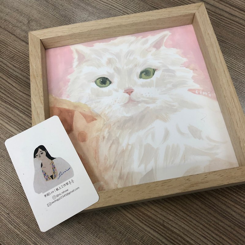 Pet watercolor customization/framed - ภาพวาดบุคคล - กระดาษ 