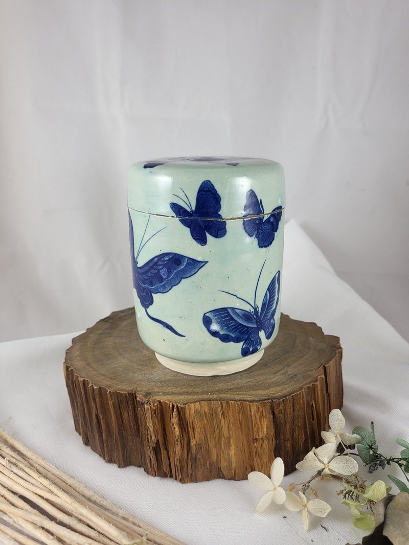 手作りのお茶の缶を飛ばす - 急須・ティーカップ - 陶器 ブルー