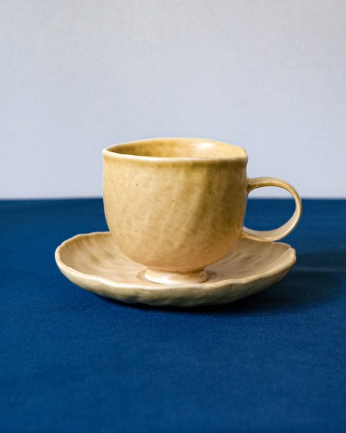 晶晶傾心 jing.adore 陶瓷 咖啡杯碟 茶杯碟 杯盤組 稻草 Espresso Cup and saucer