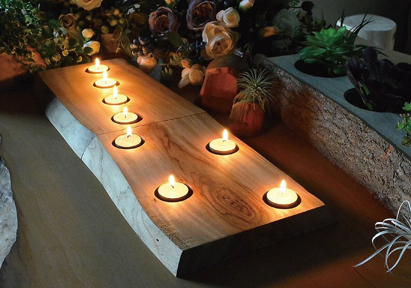 樟木 • 燭台 (四孔)--(不包含蠟燭) - 香氛蠟燭/燭台 - 木頭 咖啡色