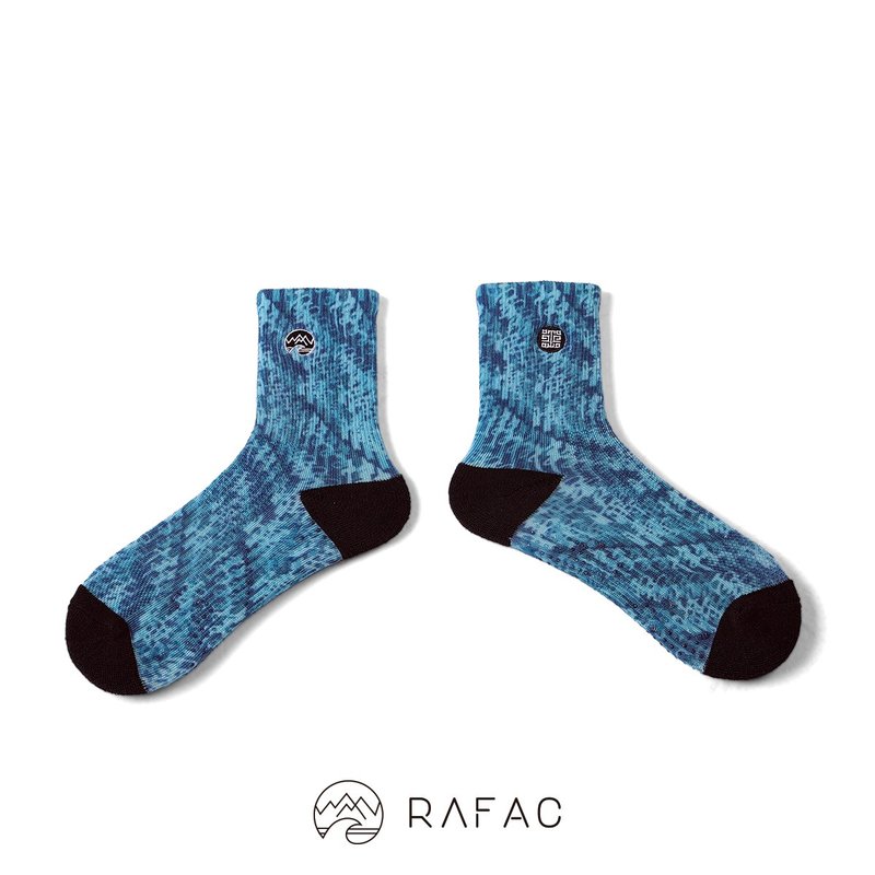 故宮x RAFAC 咖啡紗機能動動童襪_快雪時晴帖_晴天藍 - 襪子 - 環保材質 藍色
