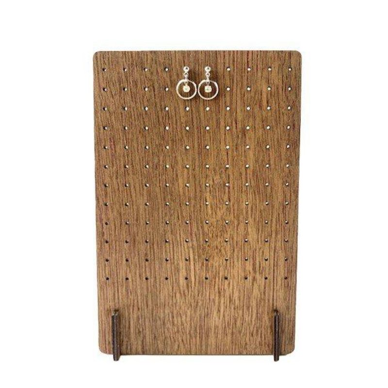 Earring stand 60 pairs wooden - Storage - Wood Brown