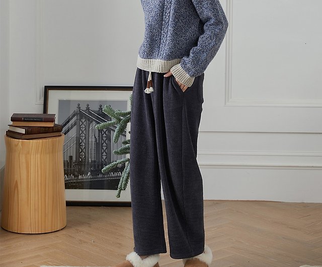 Corduroy knitted banana pants, Pants, Winter style
