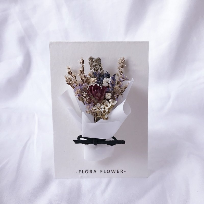 Flora Flower ドライフラワーカード - Morandi Color System - カード・はがき - 寄せ植え・花 ホワイト