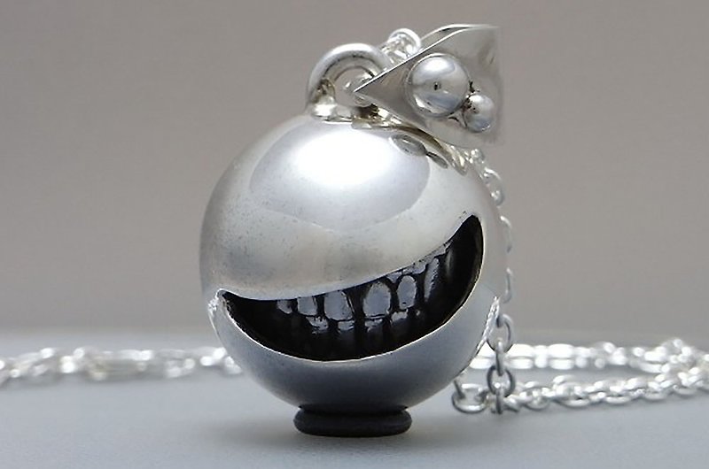 smile ball LL 【type:D】(s_m-P.16D)  ( 微笑 銀 垂饰 颈链 项链 ) sterling silver jewelry - Necklaces - Sterling Silver Silver