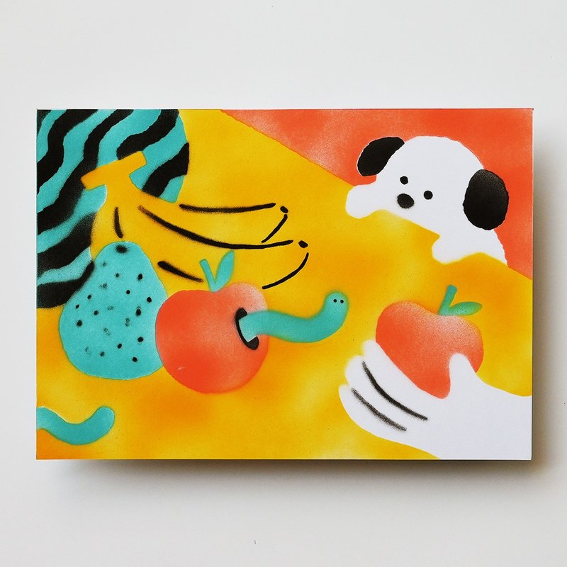 Hand spray painted poster: Fruit Dog - โปสเตอร์ - กระดาษ 