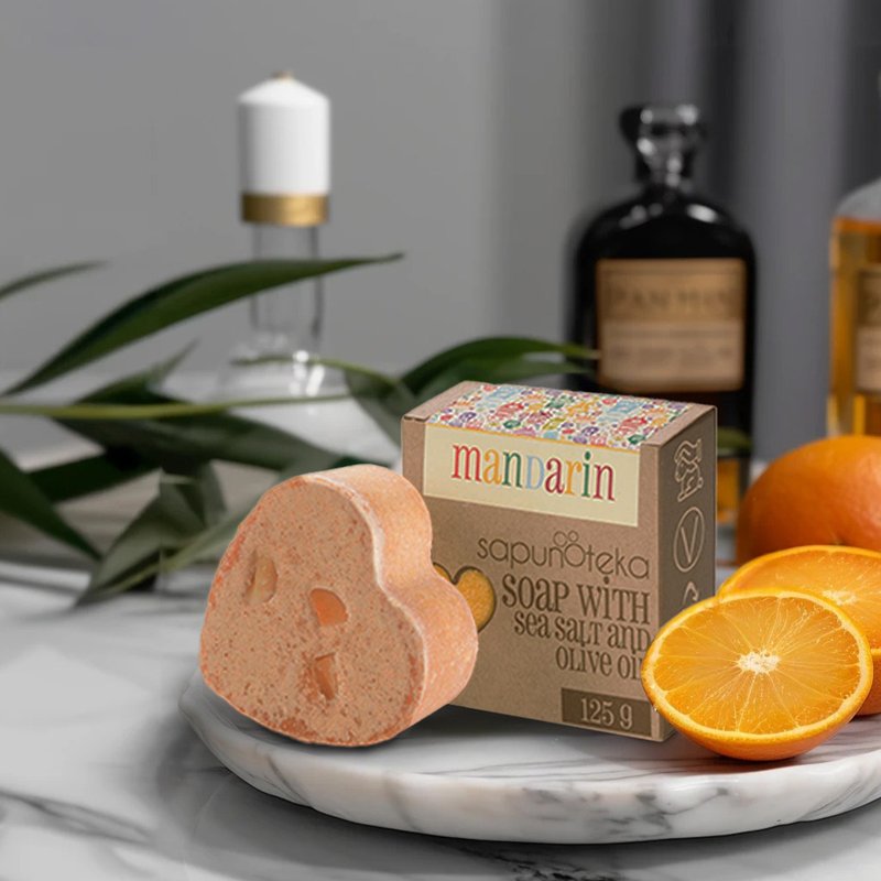 Imported from Eastern Europe | Sapunoteka Orange & Lemongrass Sea Salt Soap | Exfoliating - Soap - Paper Khaki