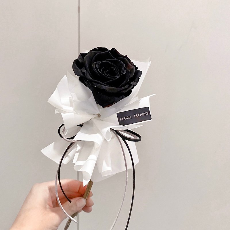 Flora Flower永生單支玫瑰-黑玫瑰 - 乾燥花/永生花 - 植物．花 黑色