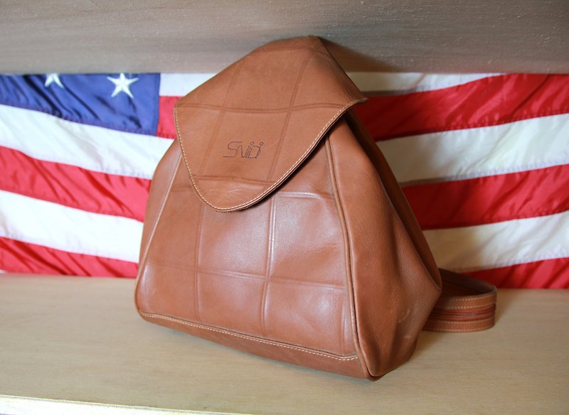 Back to Green :: SNIDI Muffin Caramel Vintage Bag (B-07) - Backpacks - Genuine Leather 