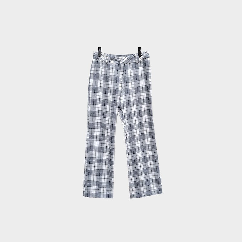 Vintage plaid trousers - Women's Pants - Polyester Gray